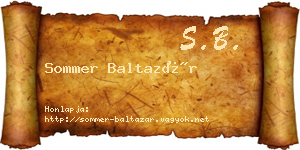 Sommer Baltazár névjegykártya